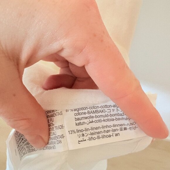 Zara Peter Pan Collar Linen Blend Short Dress NWT White Size Small - Picture 9 of 9